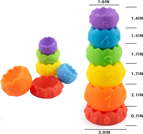 Baby Sensory Toy for Toddlers 1-3, Stacking & Building Blocks Montessori Toys for Gifts 1 2 3 Years Old