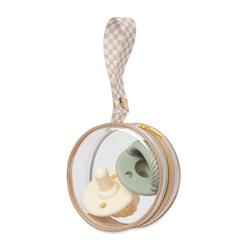 2 Itzy Ritzy Clear Pacifier Case with Clip Strap Holds Pacifiers Portable Baby Pacifier Holder for Diaper Bag, Stroller