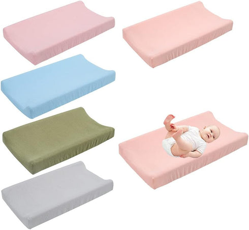 Changing Pad Cover for Baby Girl Boy, Comfort Diaper Change Table Pad Covers, Solid Color Changing Pad Sheets Removable