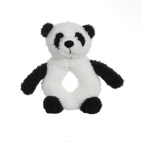 Apricot Lamb Baby Lovey Panda Soft Rattle Toy, Plush Stuffed Animal for Newborn (White Panda, 6 Inches)