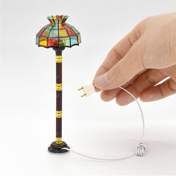 iLAND 1/12 Scale Accessories of Dollhouse Lights, Classic Miniature Lamp w/Plug for