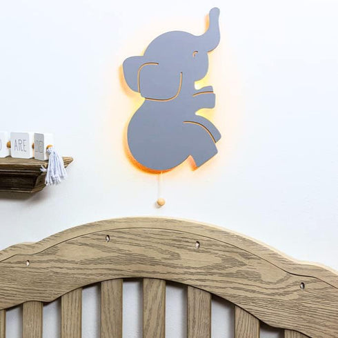 Lumipets Lighted Elephant, Nursery Night Light, Wall Mounted Lighted, Battery Operated Cloud Light SignLightweight