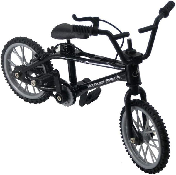 Jizlan Black 1/18 Diecast Bike Action Figure Toy,Mini Finger Mountain Bike Bicycle Art