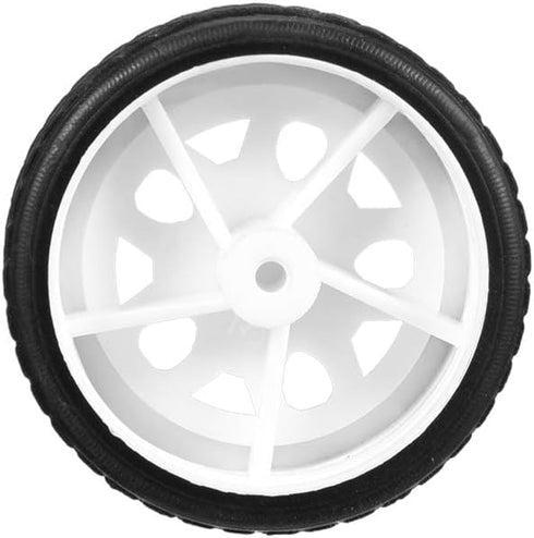 uxcell 30mm Rubber RC Wheel Tires DIY Model Robots 4pcs, White and Black
