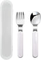 VANRA 2-Piece Children Fork and Spoon Set, 18/10 Stainless Steel Kids Flatware Set with Case for Lunch Box