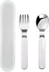 VANRA 2-Piece Children Fork and Spoon Set, 18/10 Stainless Steel Kids Flatware Set with Case for Lunch Box