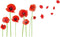 Esmee DIY Red Poppies Wall Decals, Beautiful Flowers Vines Stickers for Living Room Bedroom Nursery