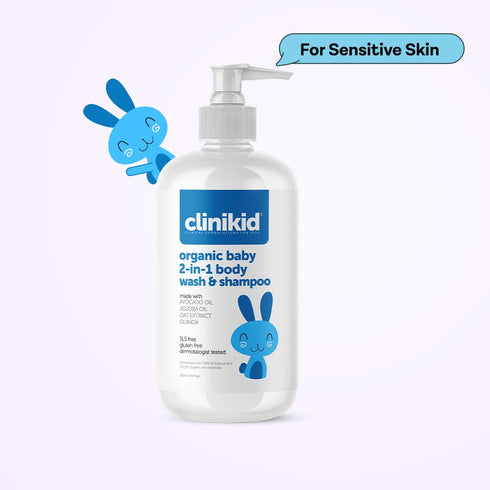 Clinikid 2-in-1 8.45 Oz (1) Organic Baby Body Wash & Shampoo, Deeply Cleanses the Skin and Hair, Soft and Smooth Hair