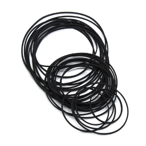 Set of 30-40pcs Black Rubber Pulley Belts, Engine Drive Belts for DIY Toy Module Car Transmission