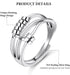 Aucuu 6PCS Set Anti Anxiety Fidget Ring for Women, Open Adjustable Ring, CZ Cubic Zirconia Diamond Rings, Rotatable