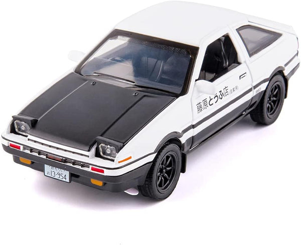 BDTCTK 1/32 AE86 Initial D Model Car - Zinc Alloy Pull Back Toy Car with Sound and Light for Kids (Black)