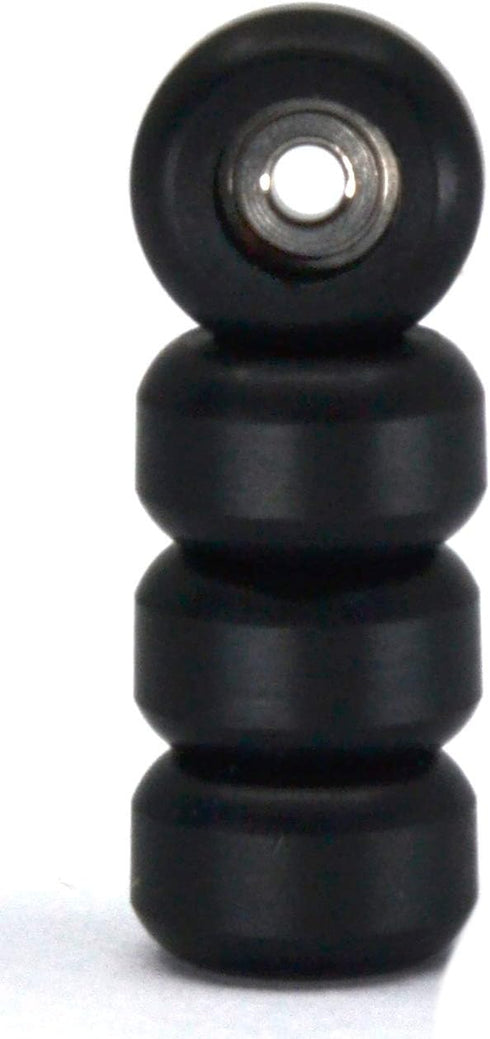 Teak Tuning CNC Polyurethane Fingerboard Bearing Wheels, Black - Set of 4 Wheels - Durable Material with a Hard Durometer