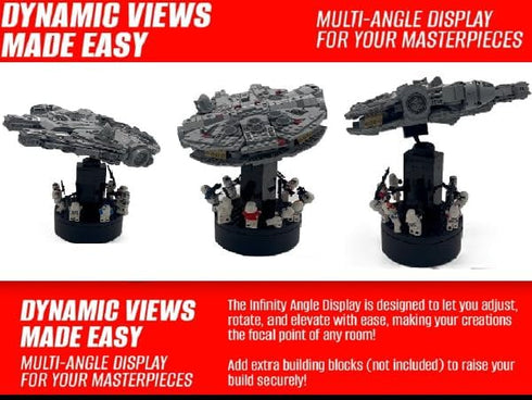 360 Sets Setup Infinity Motorized Turntable Display Stand Rotating Display for LEGO Smooth Spinning Base to Showcase