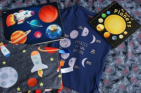 Baby Sensory Security & Teething Closed Ribbon Tag Lovey Blanket with Minky Dot Fabric, 14X18 (Outer Space)