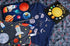 Baby Sensory Security & Teething Closed Ribbon Tag Lovey Blanket with Minky Dot Fabric, 14X18 (Outer Space)