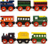 9 Set Gift Boutique Wooden Train Cars Piece Collection of Magnetic Trains and Wood Engine and Vehicles Compatible
