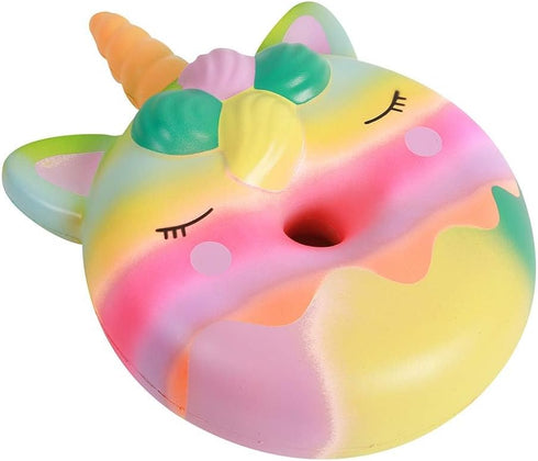 Anboor 13 Inches Squishies Jumbo Unicorn Donut Kawaii Soft Slow Rising Scented Giant Doughnut Stress Relief Toy