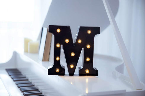 Foaky Black LED Marquee Number Lights Sign - Light Up Marquee Number for Night Light, Wedding, Birthday Party, Battery