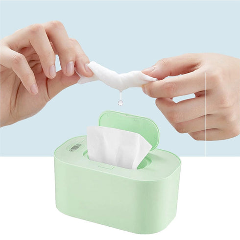 Plplaaoo Portable USB Baby Wipe Warmer, Large Capacity Wet Wipes Dispenser with Constant Temperature, Even Heating