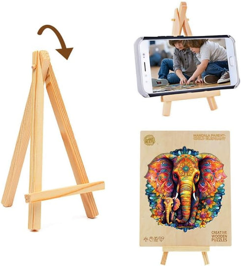 Wooden Puzzles for Adults, Mandala Elephant (L-280pcs) Unique Shaped Animal Wood Puzzles, Birthday Gift Family Game