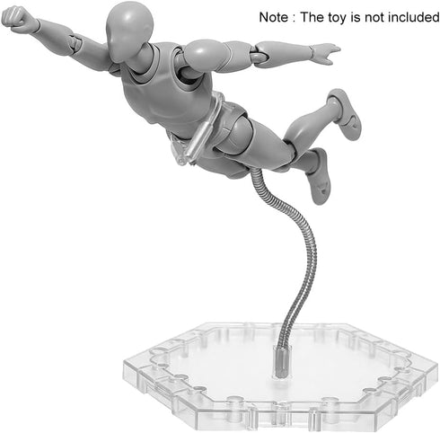 Zovelynta 8-Pack 1/144 Clear Adjustable Action Figure Stand with Metal Clips & Flexible Arms Action Figure Display