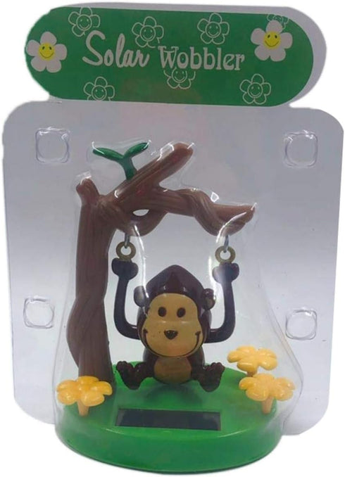 Cute Solar Monkey Swinging Animated Bobble Dancer Toy - Kawaii Solar Powered Dancing Monkey for Car Decor