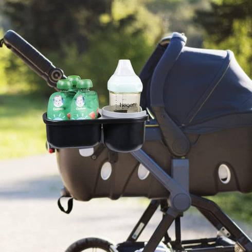 Universal Stroller Snack Tray with Cup Holder Attachment, 2 in 1 Stroller Accessories, Grey