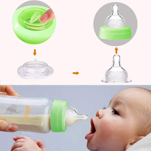 Matyz 4-Pack Breastmilk Storage Bottles with Lids, 8oz Each in Green, Leakproof for Breast Pump