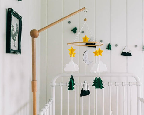 Baby Crib Mobile Wooden Hanging Nursery Baby Mobile for Crib, Nursery Decor for Boys & Girls, Perfect Shower Gift