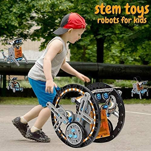 WISHKY TOYS 12-in-1 8-12 190 8-12 STEM Solar Robot Toys, Building Science Educational Experiment Kit for Kids Aged |