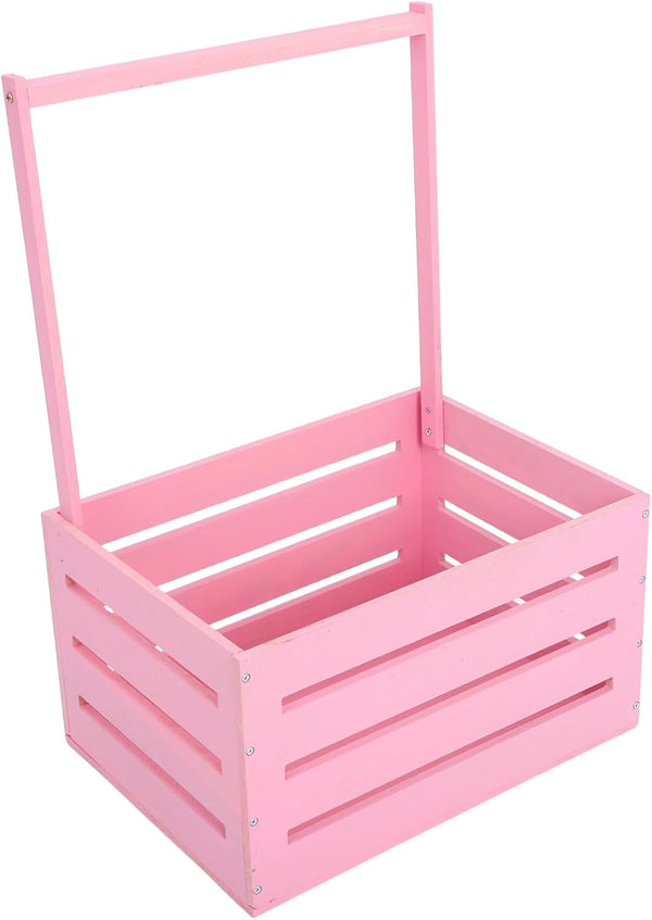 UPKOCH Wooden Storage Crate with Handle Versatile Organizer for Shower Newborns Dolls