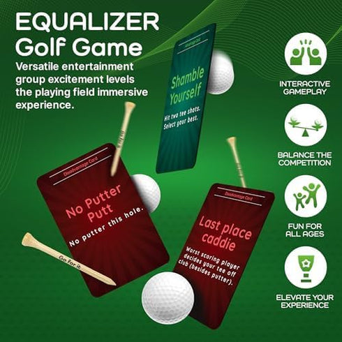 Equalizer: On-Course Golf Card Game, Interactive Fun for Every Hole, Skill-Level Equalizing Cards, Elevate Your Golf