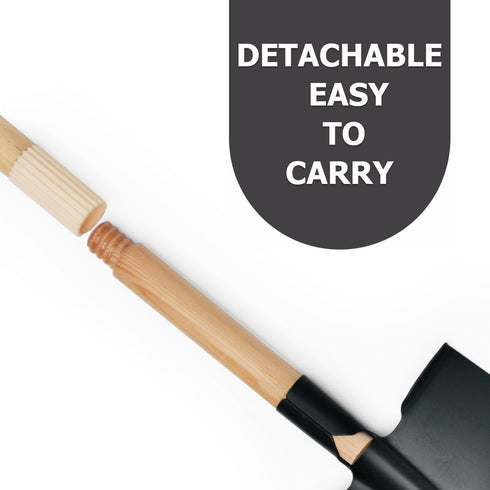 7PCS Kids Gardening Tools, Long Shovel, Rake for Leaves, Spade, Hoe, Steel Heads & Real Wood Handle, Yard Tools