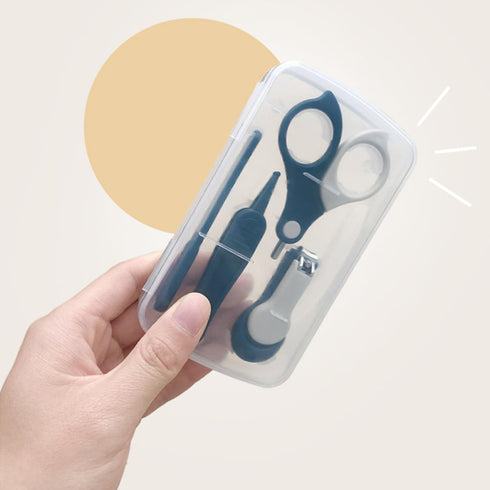 Set Trimming Pinching Kisangel Fingernail Scissors and Nail Clipper for Newborns, Blue Manicure Grooming Kit