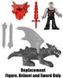 Imaginext Replacement Parts for Fisher-Price Blazing Battler's Dragon Playset - Black and Silver Figure with Helmet &