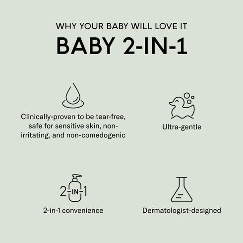 2-in-1 SEEN Baby Shampoo & Body Wash Fragrance-Free, Tear-Free & Non-Irritating Dermatologist-Developed Gentle Cleanser