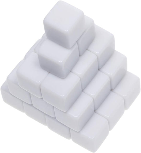 Shapenty 16MM 30PCS White Acrylic Blank Dice Cubes for Board Games, DIY Sticker, Party Favor, Alphabet Numbers Puzzle
