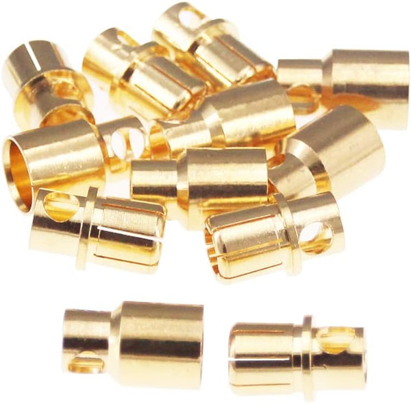 6 Pairs Gold Plated 8.0mm Male and Female Bullet Banana Connectors for DIY RC Battery ESC Motor (C168-6)