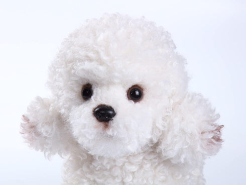CU-MATE White Poodle Stuffed Animal Simulation Dog -Realistic & Lifelike Soft Handmade Standing Dog Plush Toy Puppy