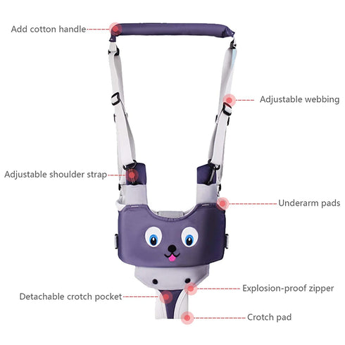 IULONEE Baby Walker - Handheld Toddler Walking Harness Helper for Adjustable Standing Up Learning (Grey)