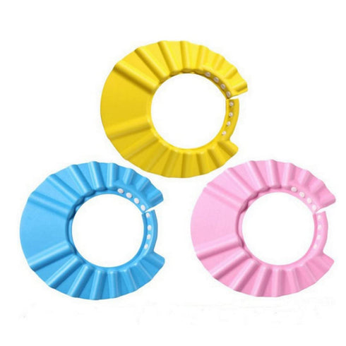 CurcKua 3PCS Baby Bath Soft Cap Adjustable Soft Bath Cap Shampoo Protection Products for Baby Kids Child Shower