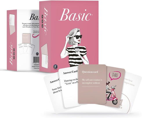 FITZ Basic Party Game - Hilarious Girls Night Card Game for Bachelorette Parties, 350 Questions, Ages 17+, 4-10 Players