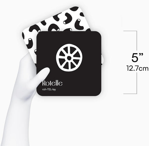 Tummy 0+ Set Pasta for Baby High Contrast Cards Sensory Toy Learning Activity Large Black and White Flash Cards Newborn