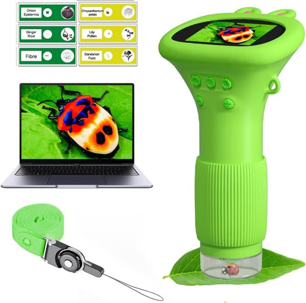 WINWEND Kids Microscope Pocket Microscope -1000X Portable Microscope for Kid | Photo and