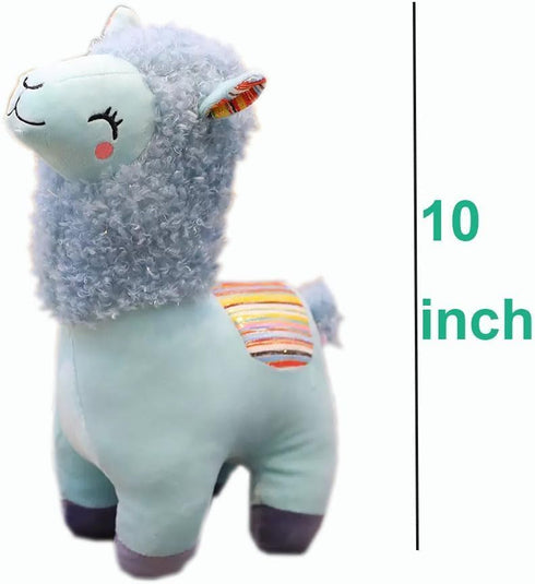 Sibupue 10in Llama Stuffed Animals Soft Plush Cute Alpaca Doll for Boys Girls (caibei yantuo lanse)