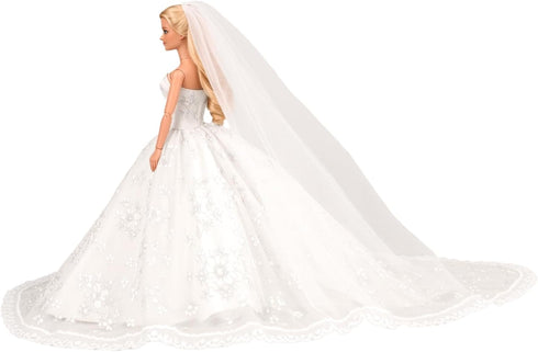 Set 11.5 Inch BARWA Wedding Dress with Veil White Princess Evening Party Clothes Wears Dress Outfit for Doll