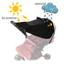 Pram Sunshade Cover, Universal Waterproof Stroller Sunshade with Viewing Window for Baby (Black)