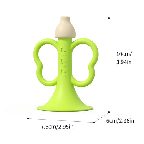 6-12 2PCS 0-6 Baby Trumpet Toy Months, Silicone Baby Horn Blowing Toy with Yellow Green for Teething Sensory Play
