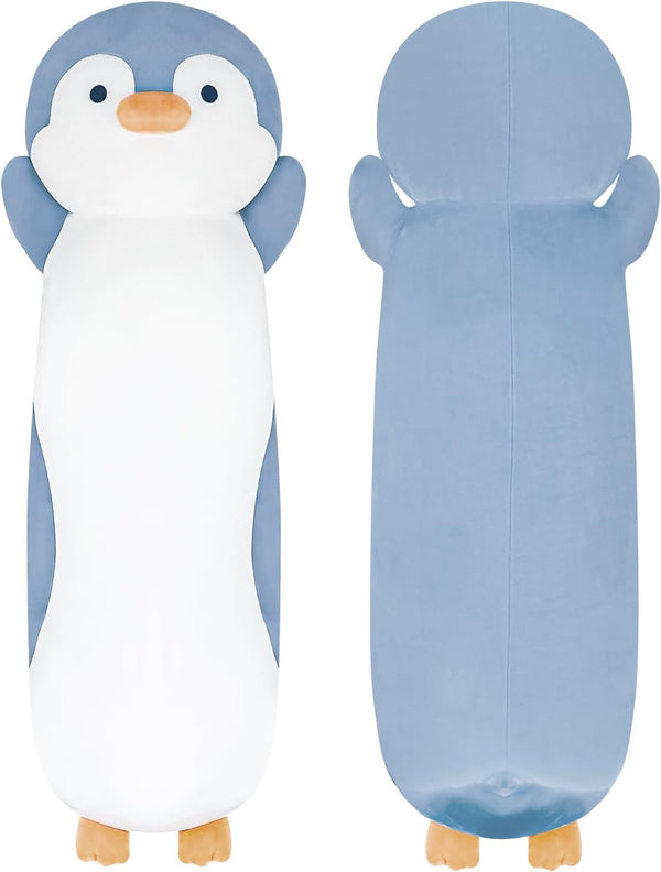 Dalmao 36" Penguin Stuffed Animal, Soft Jumbo Long Cuddle Pillow, Cute Blue