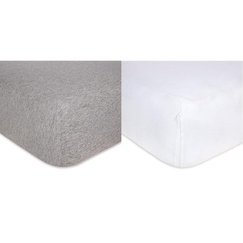 Burt's Bees Baby Burts Bees Baby Organic Cotton Fitted Crib Sheet BEESNUG Heather Grey &